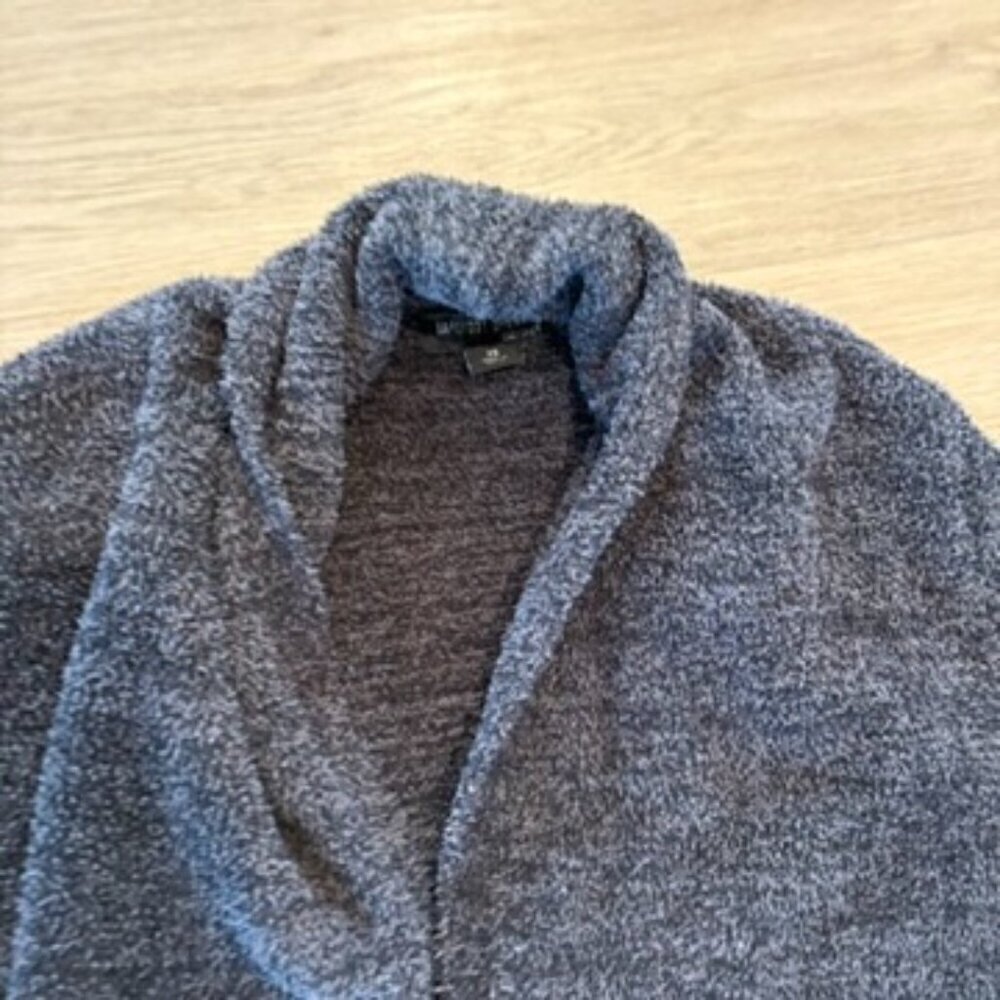 Barefoot Dreams Cozychic Cali Cardigan Sweater Heathered black gray XS - Picture 7 of 10